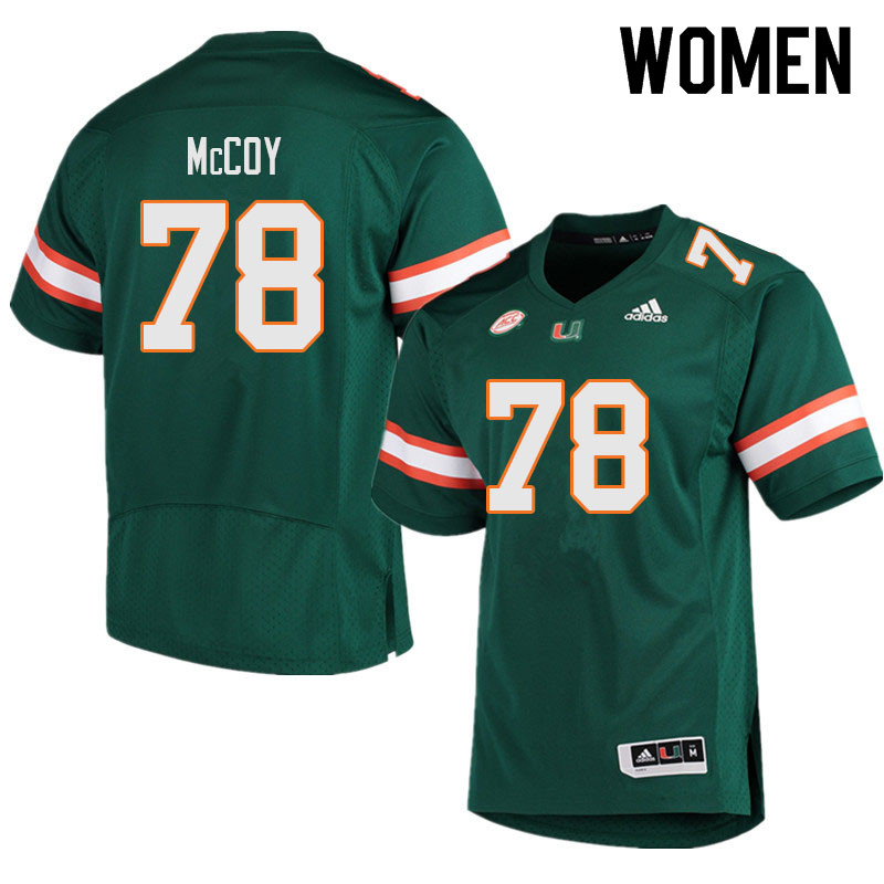 Women #78 Matthew McCoy Miami Hurricanes College Football Jerseys Sale-Green - Click Image to Close